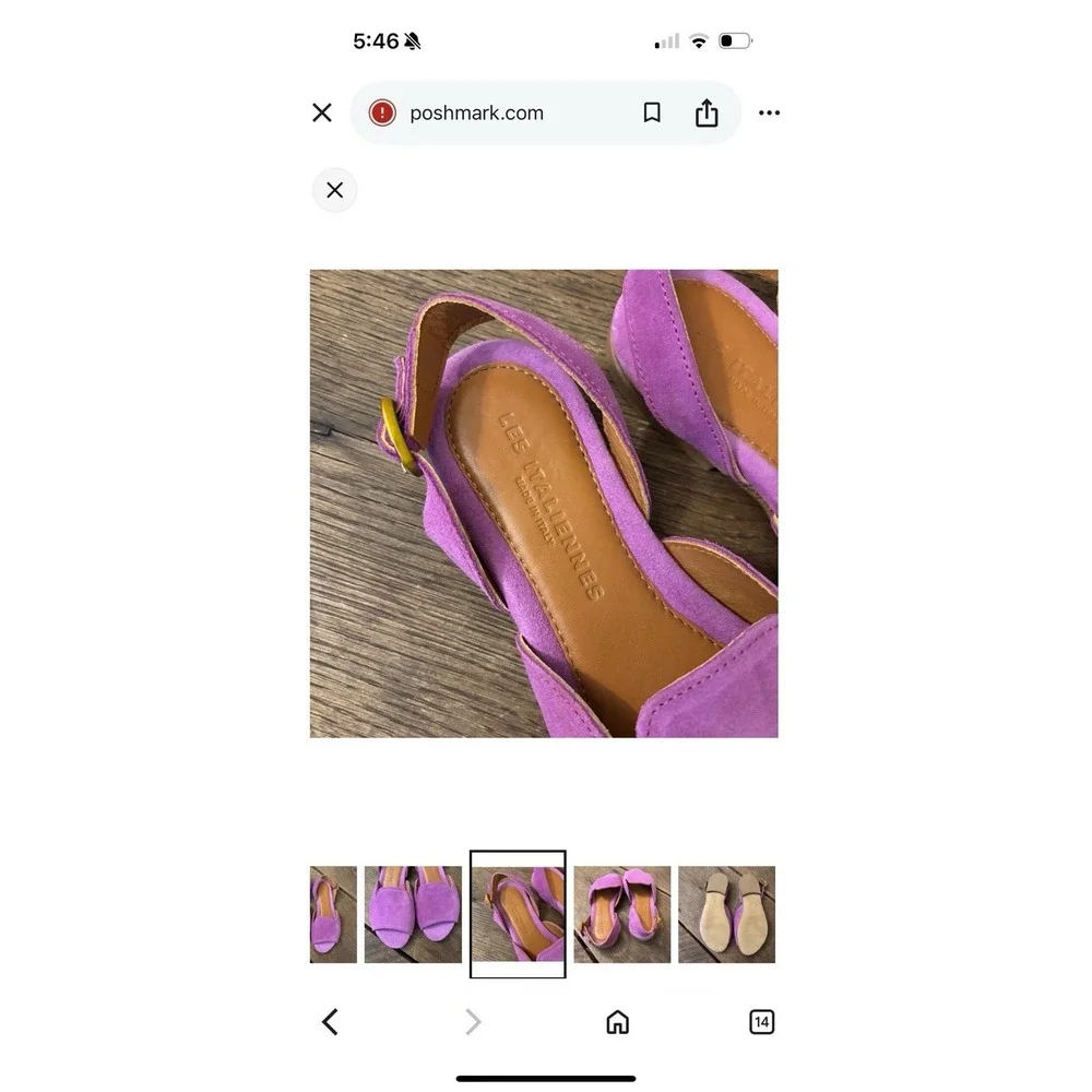 NWOT Les Italiennes suede flat sandals size 40/9.5/10